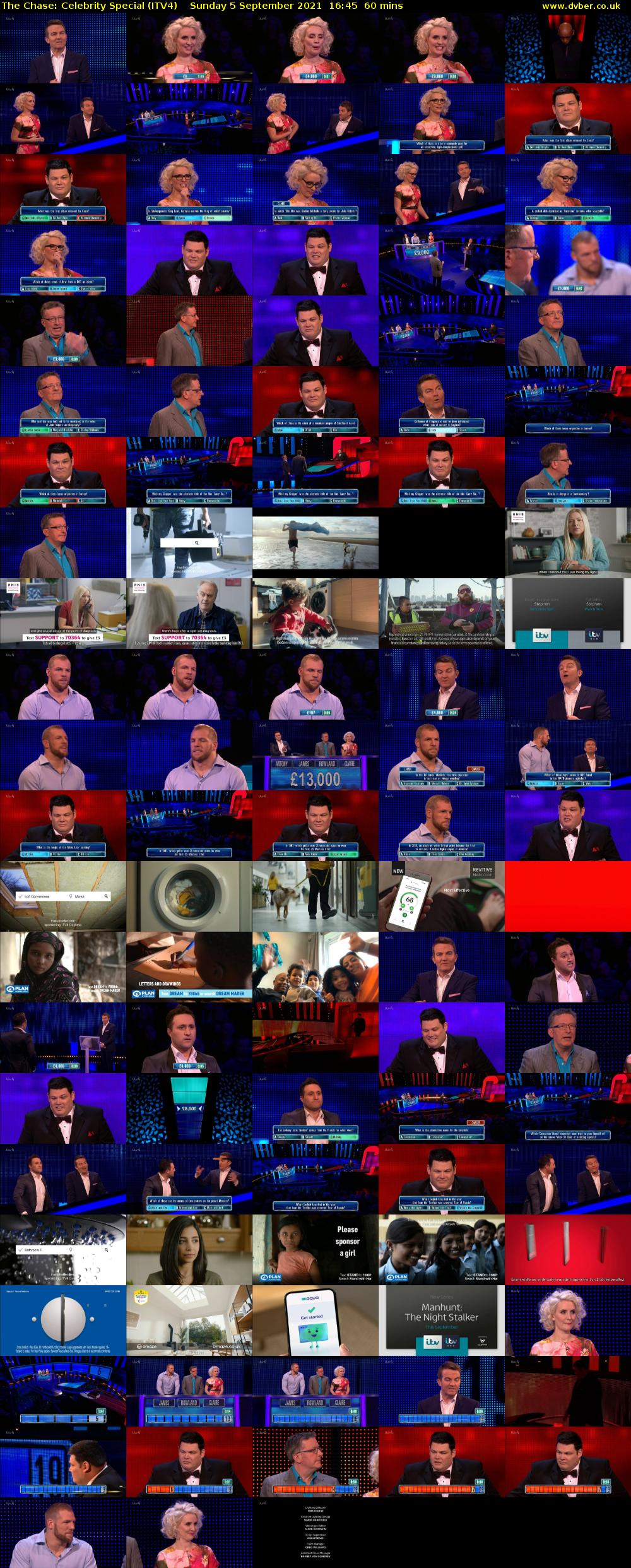 The Chase: Celebrity Special (ITV4) Sunday 5 September 2021 16:45 - 17:45