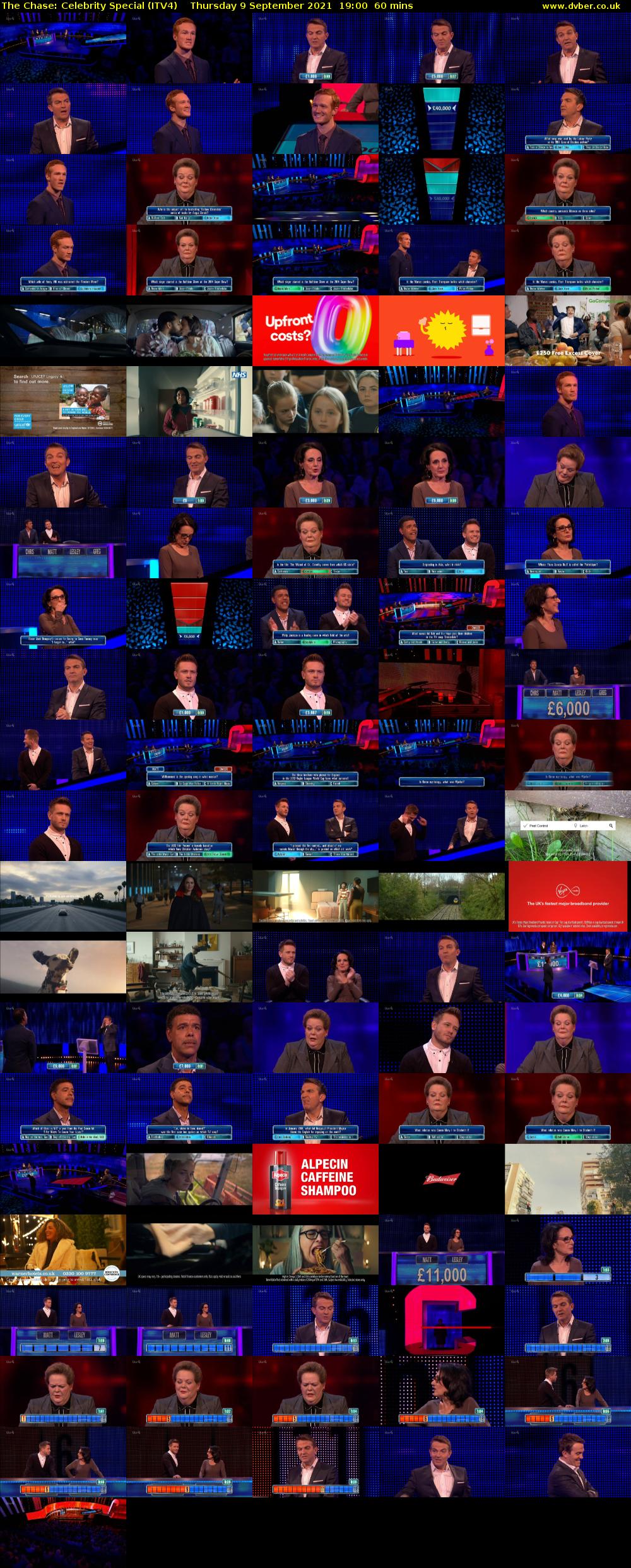 The Chase: Celebrity Special (ITV4) Thursday 9 September 2021 19:00 - 20:00