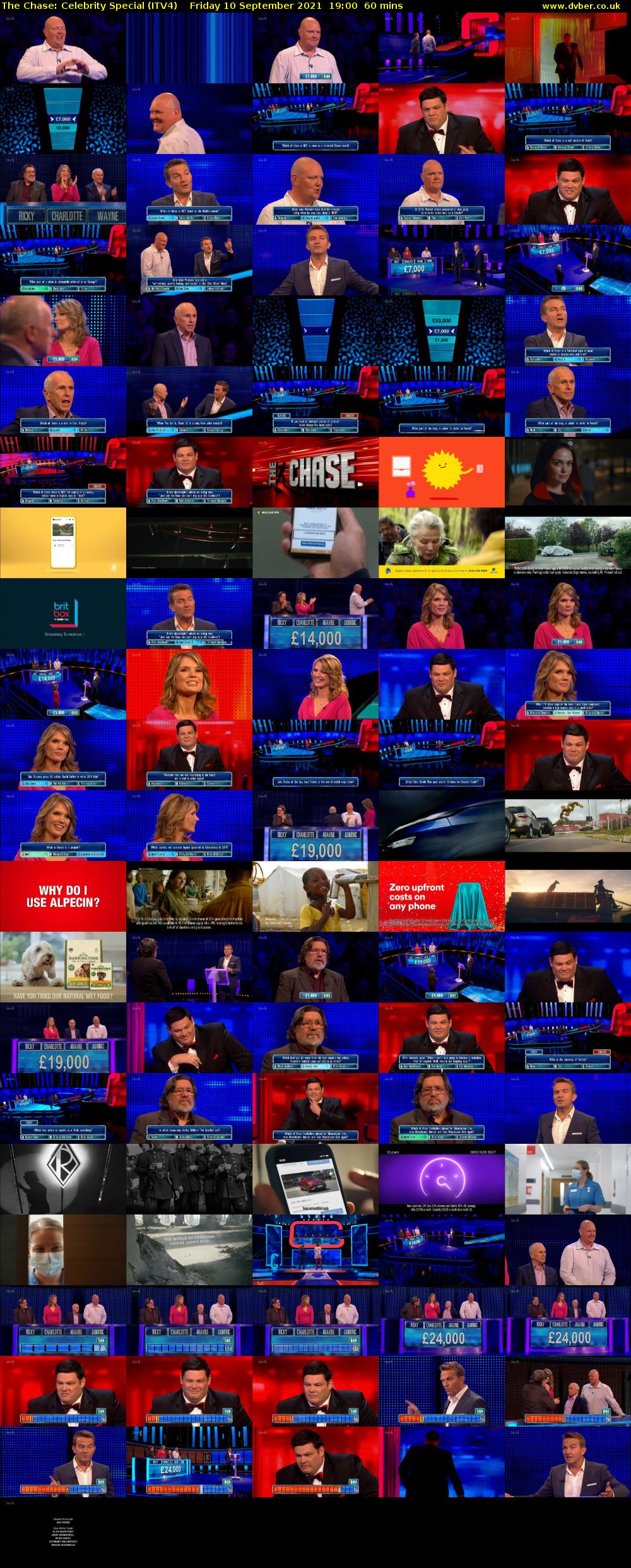 The Chase: Celebrity Special (ITV4) Friday 10 September 2021 19:00 - 20:00