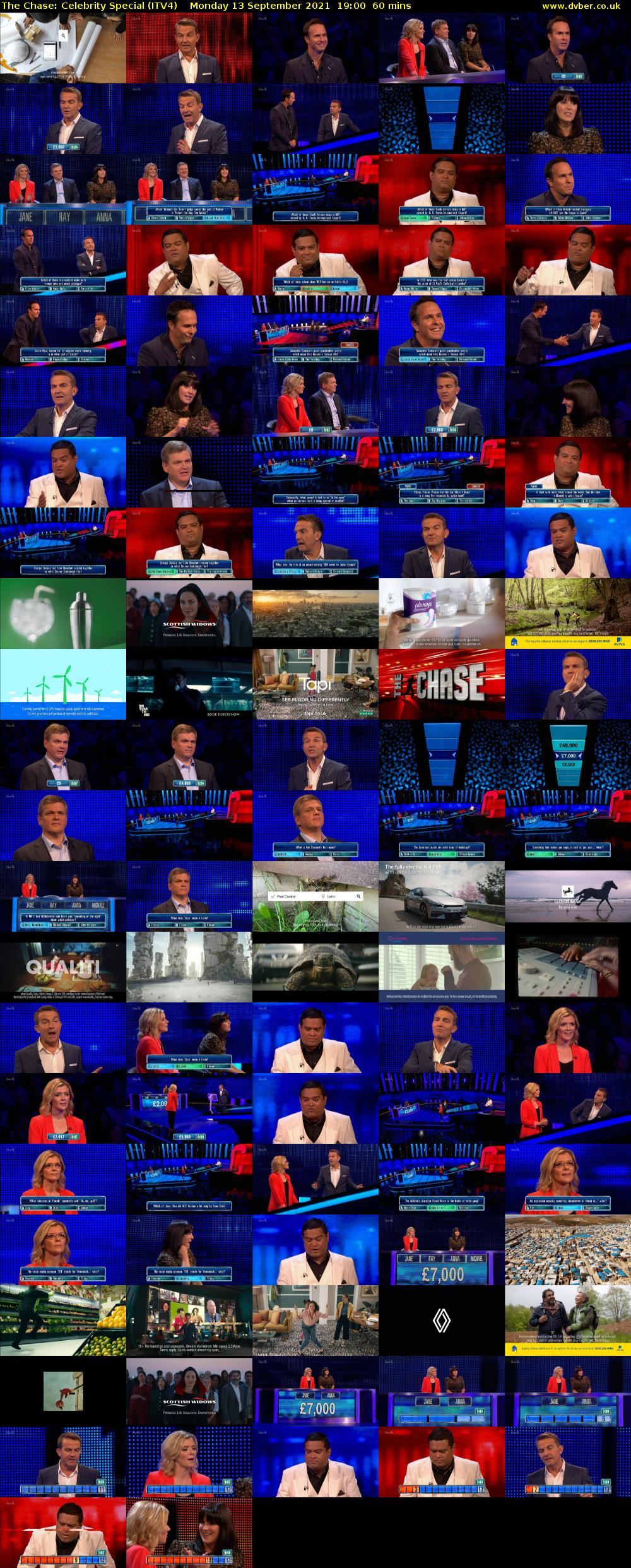 The Chase: Celebrity Special (ITV4) Monday 13 September 2021 19:00 - 20:00