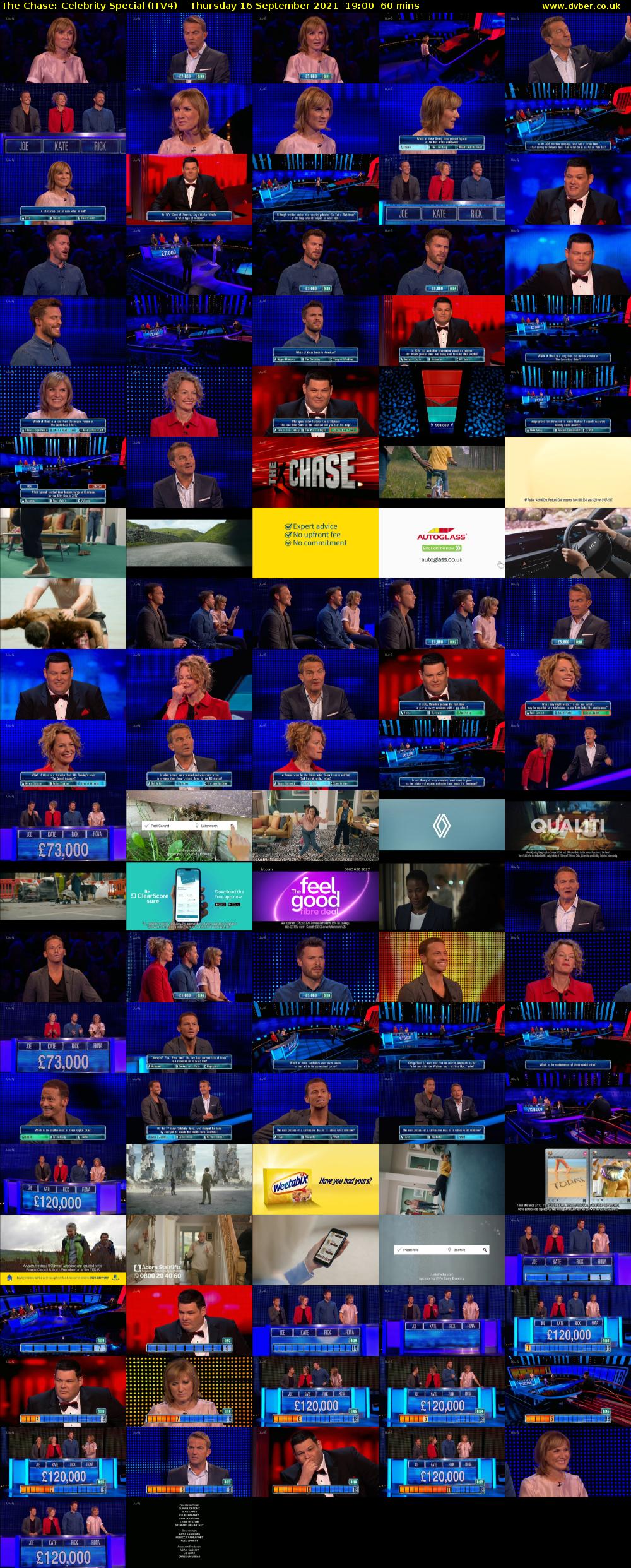 The Chase: Celebrity Special (ITV4) Thursday 16 September 2021 19:00 - 20:00