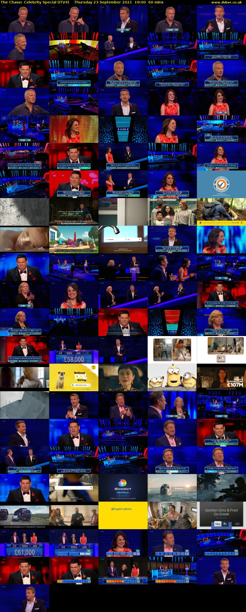 The Chase: Celebrity Special (ITV4) Thursday 23 September 2021 19:00 - 20:00