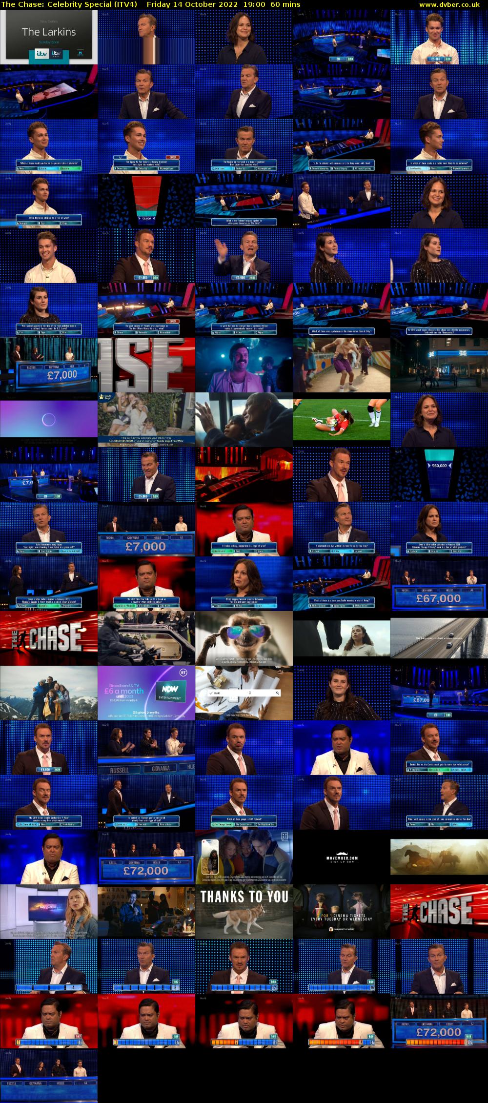The Chase: Celebrity Special (ITV4) Friday 14 October 2022 19:00 - 20:00