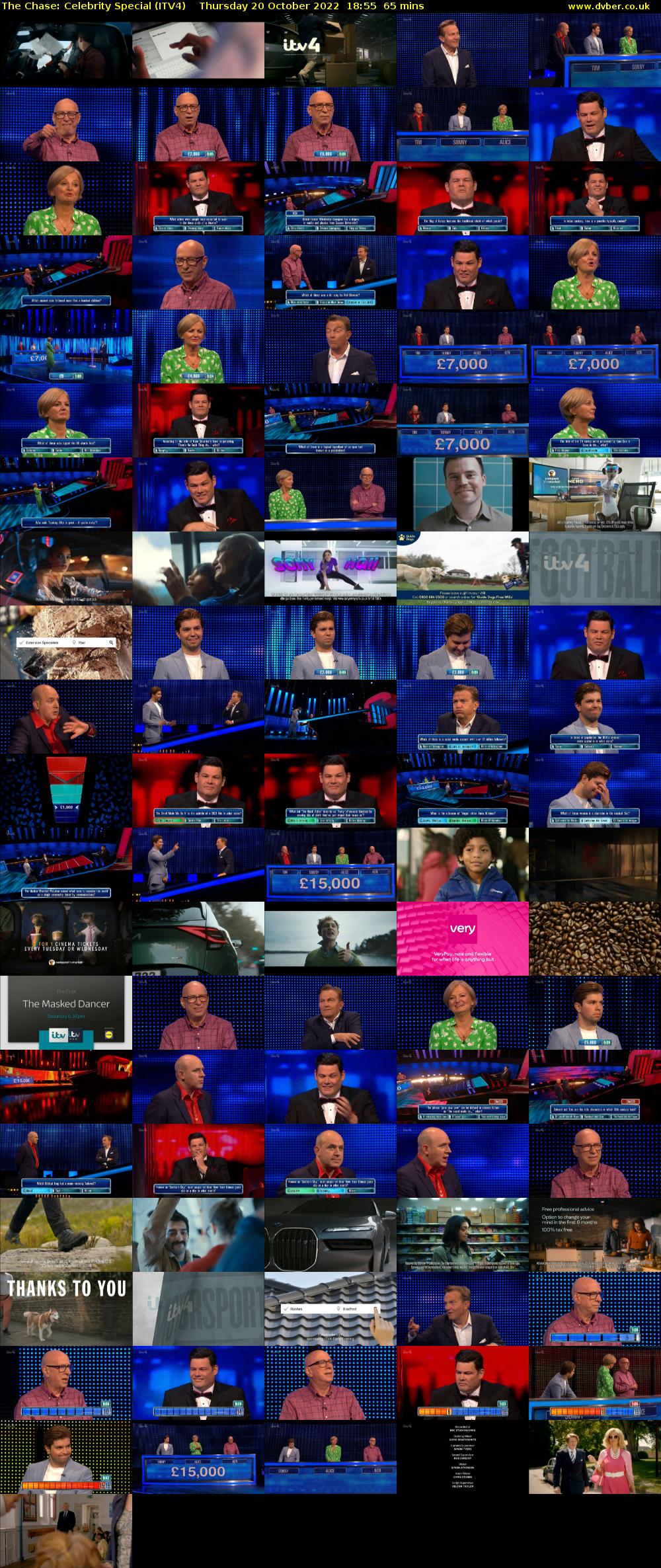 The Chase: Celebrity Special (ITV4) Thursday 20 October 2022 18:55 - 20:00