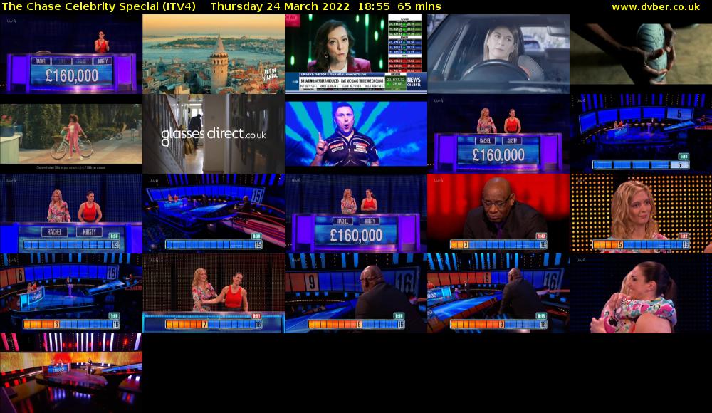 The Chase Celebrity Special (ITV4) Thursday 24 March 2022 18:55 - 20:00