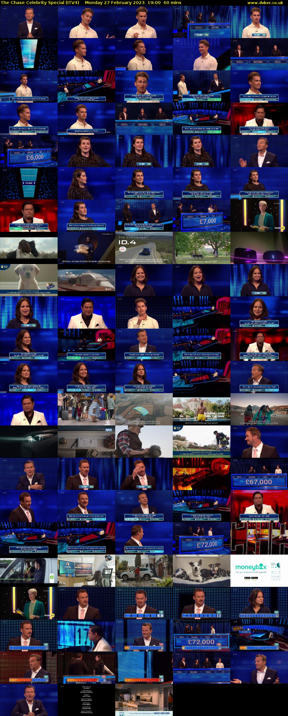 The Chase Celebrity Special (ITV4) Monday 27 February 2023 19:00 - 20:00