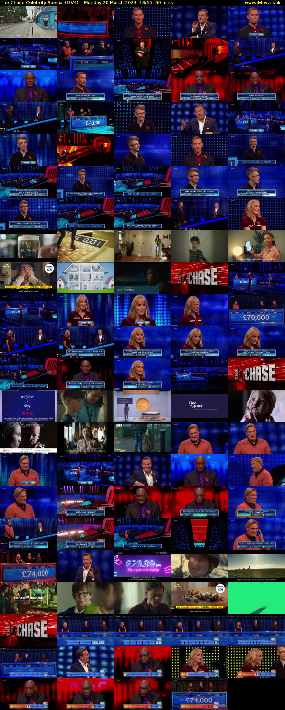 The Chase Celebrity Special (ITV4) Monday 20 March 2023 18:55 - 19:55