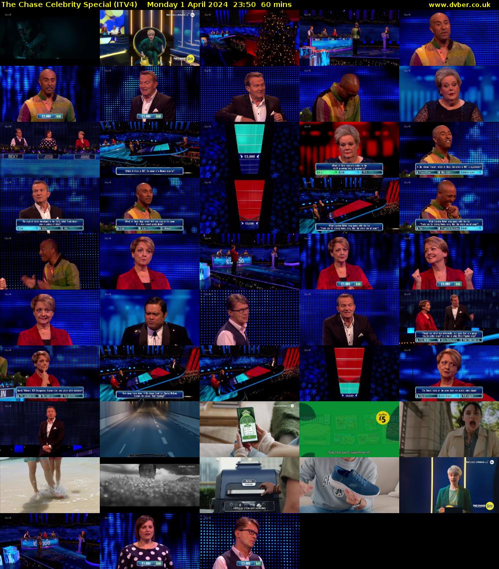 The Chase Celebrity Special (ITV4) Monday 1 April 2024 23:50 - 00:50