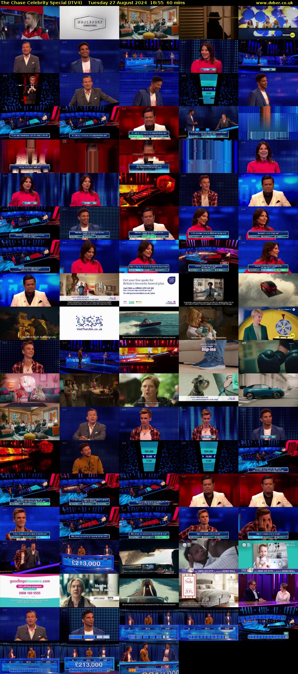 The Chase Celebrity Special (ITV4) Tuesday 27 August 2024 18:55 - 19:55