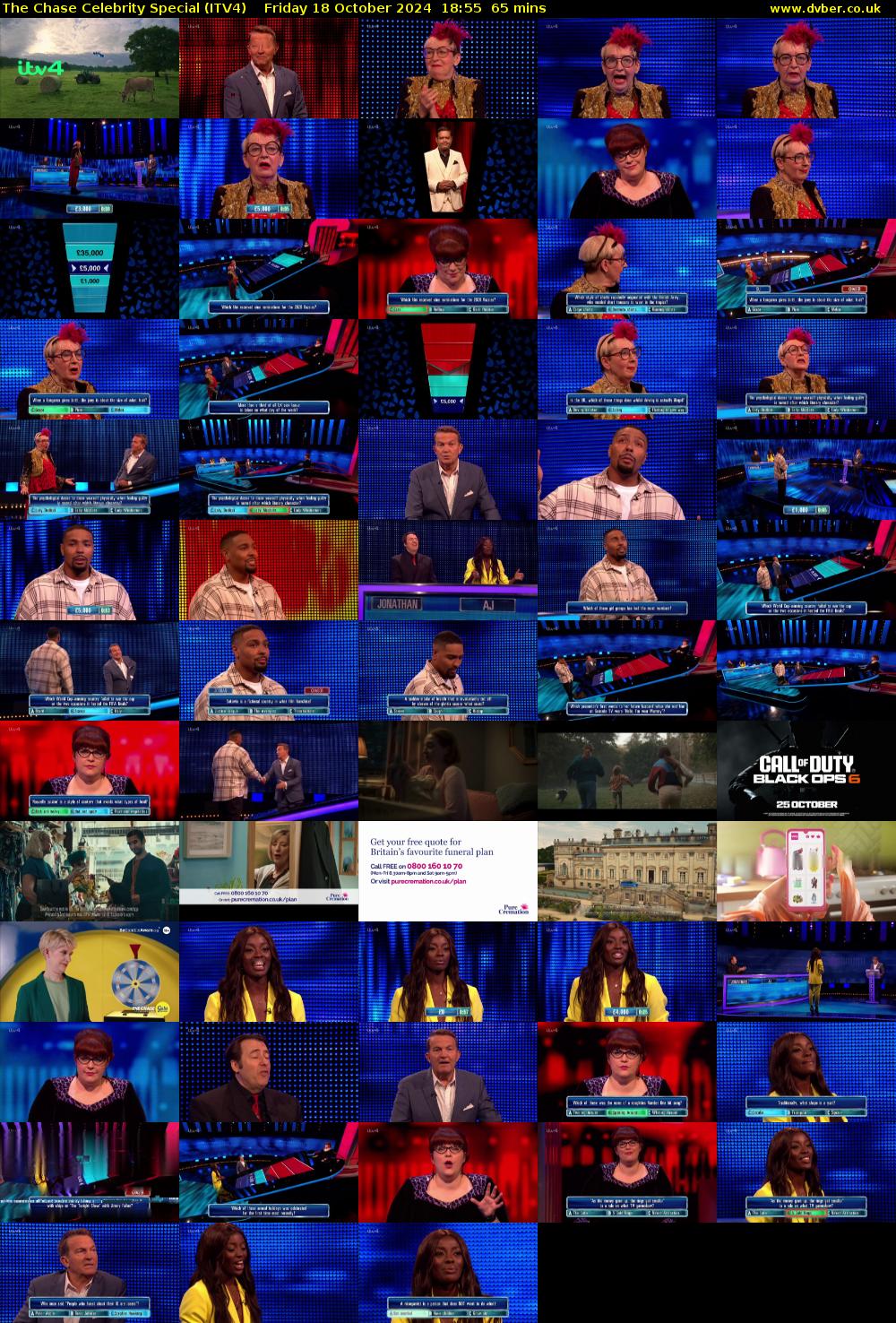 The Chase Celebrity Special (ITV4) Friday 18 October 2024 18:55 - 20:00