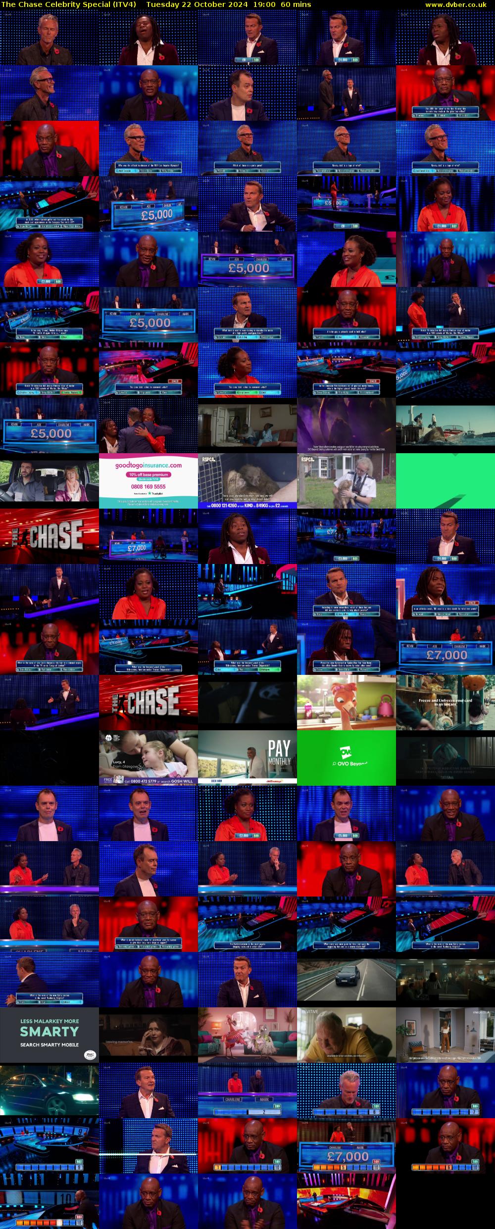 The Chase Celebrity Special (ITV4) Tuesday 22 October 2024 19:00 - 20:00