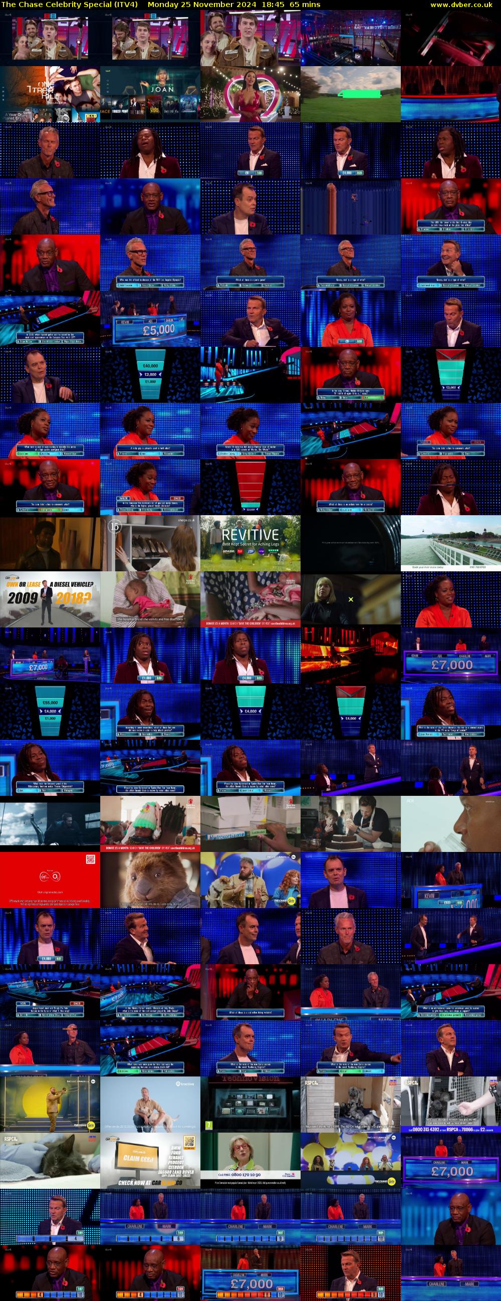 The Chase Celebrity Special (ITV4) Monday 25 November 2024 18:45 - 19:50