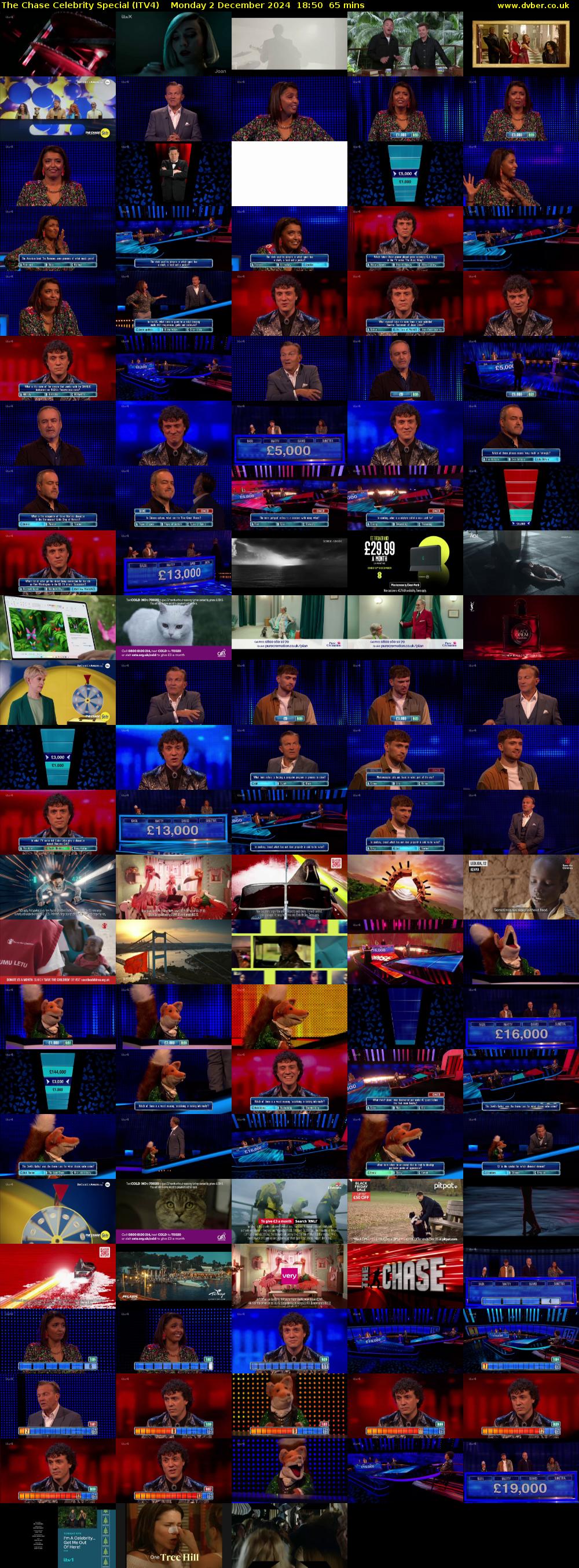 The Chase Celebrity Special (ITV4) Monday 2 December 2024 18:50 - 19:55