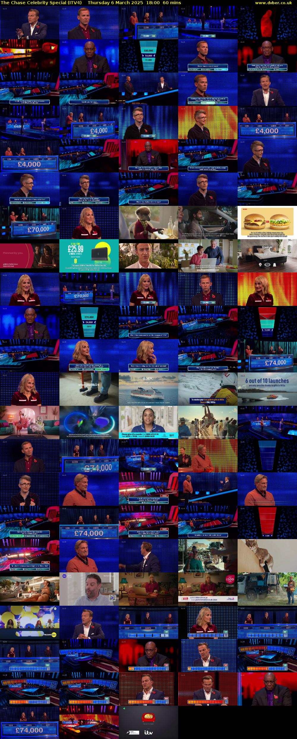 The Chase Celebrity Special (ITV4) Thursday 6 March 2025 18:00 - 19:00