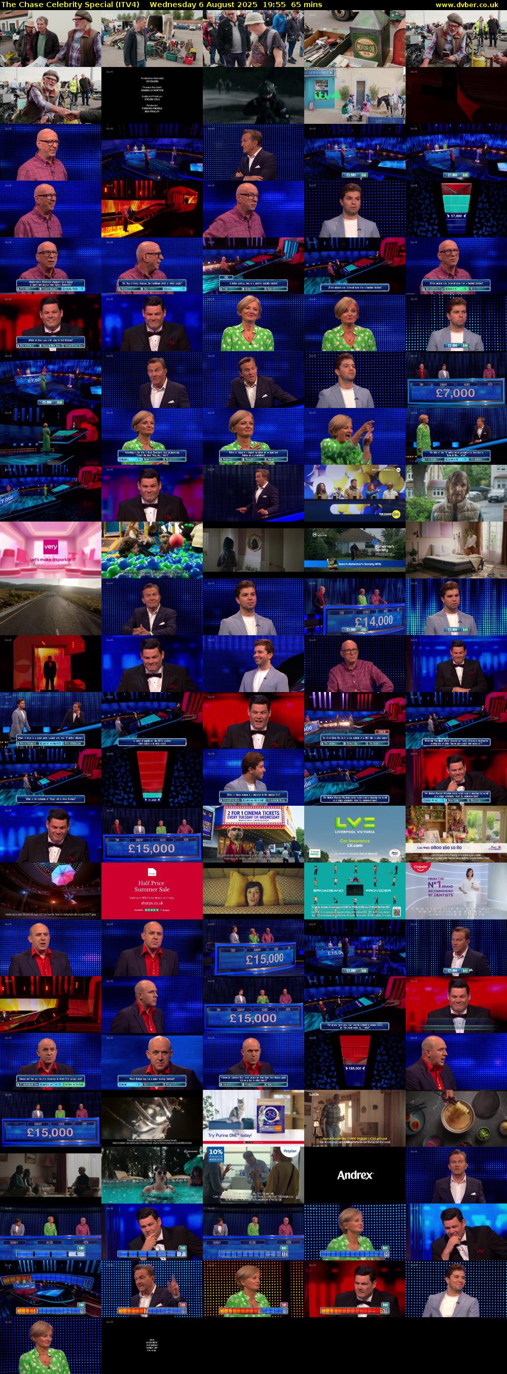 The Chase Celebrity Special (ITV4) Wednesday 6 August 2025 19:55 - 21:00