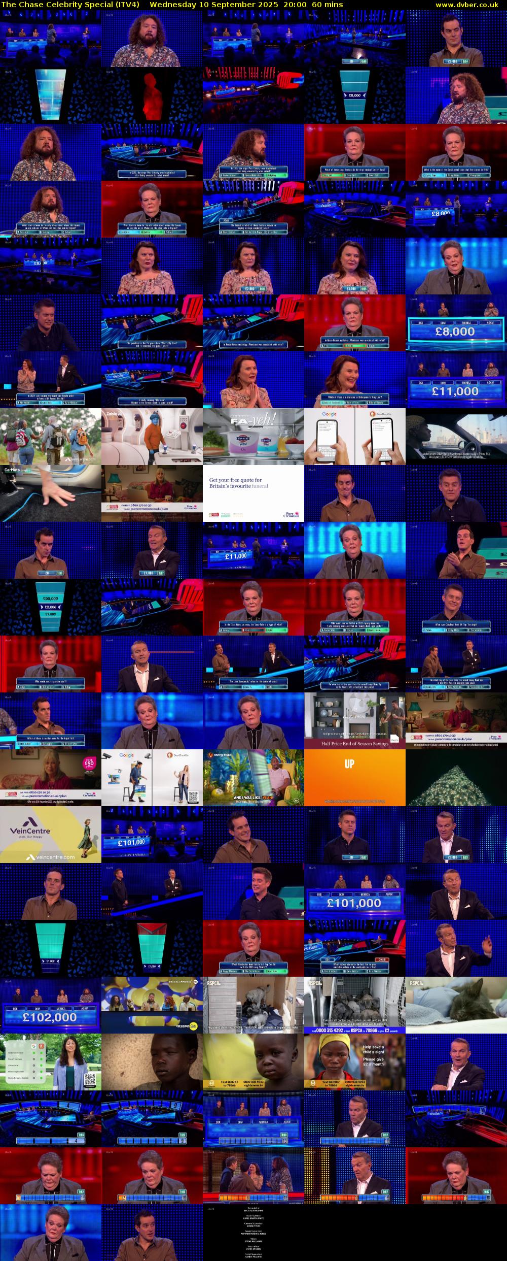 The Chase Celebrity Special (ITV4) Wednesday 10 September 2025 20:00 - 21:00