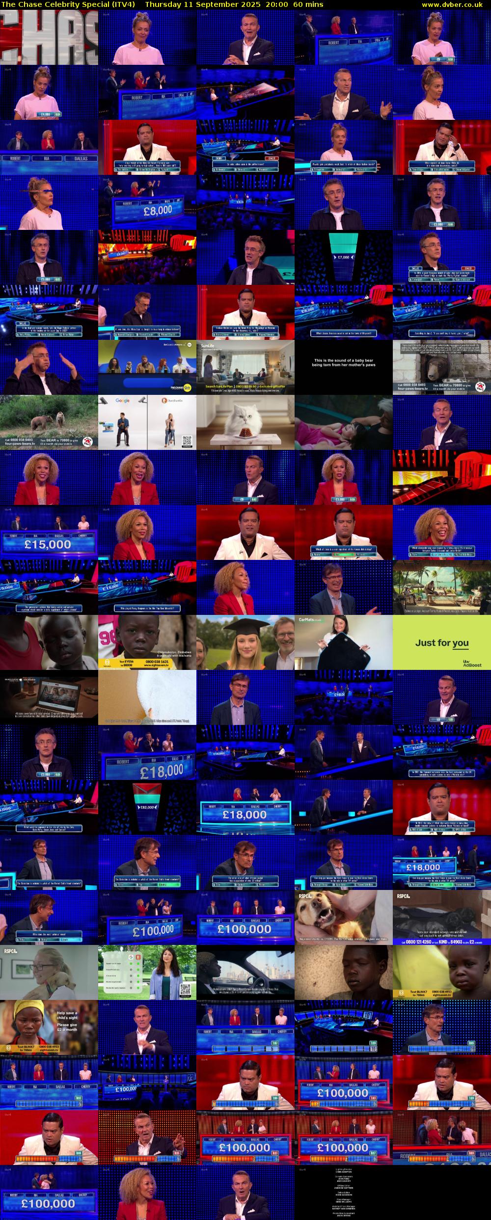 The Chase Celebrity Special (ITV4) Thursday 11 September 2025 20:00 - 21:00