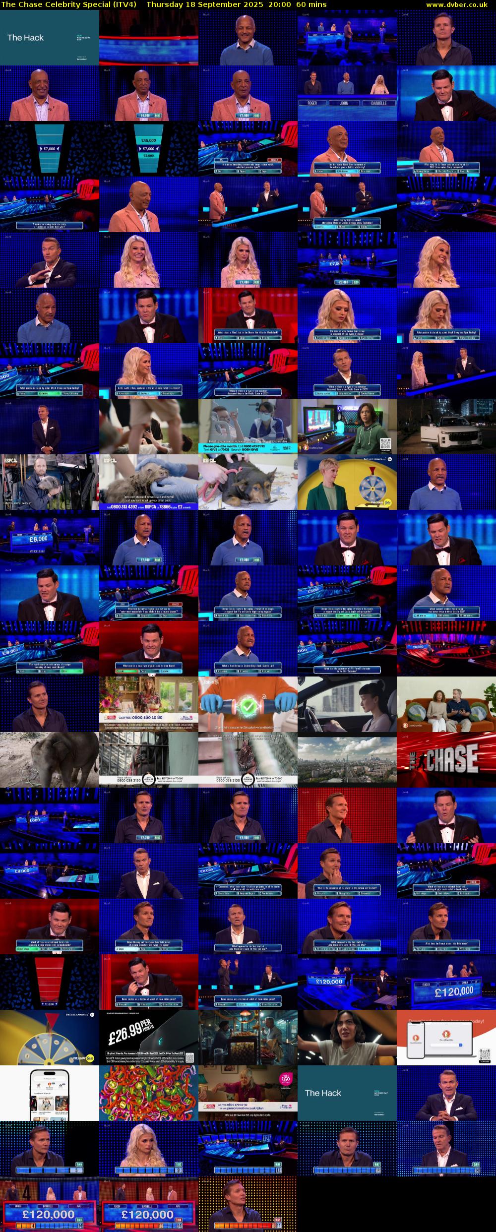 The Chase Celebrity Special (ITV4) Thursday 18 September 2025 20:00 - 21:00