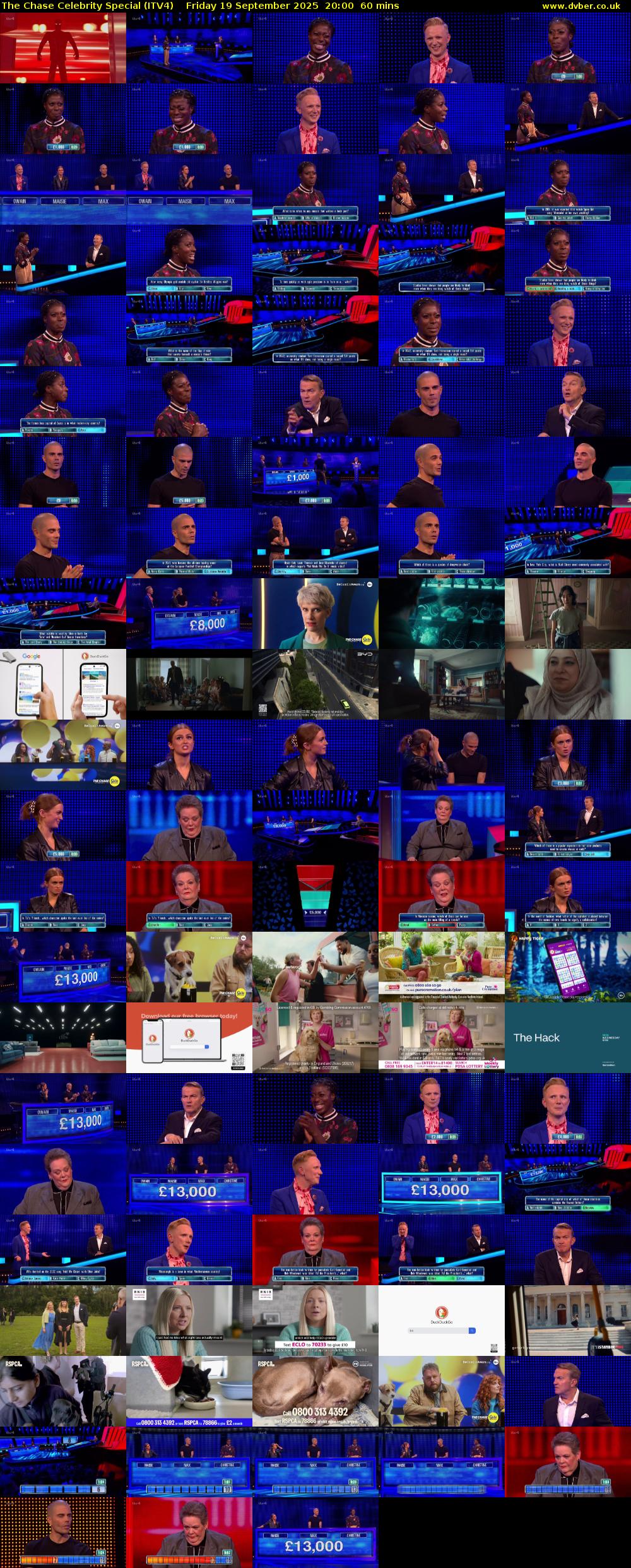 The Chase Celebrity Special (ITV4) Friday 19 September 2025 20:00 - 21:00