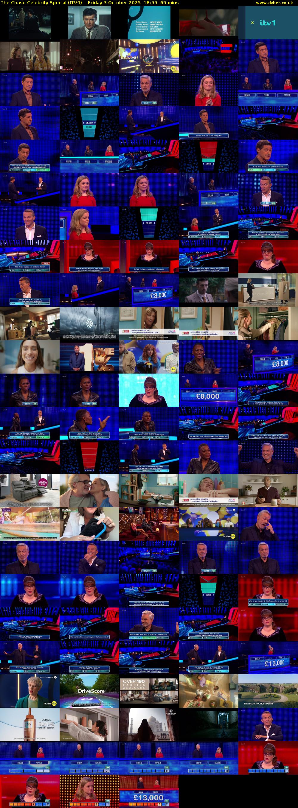 The Chase Celebrity Special (ITV4) Friday 3 October 2025 18:55 - 20:00