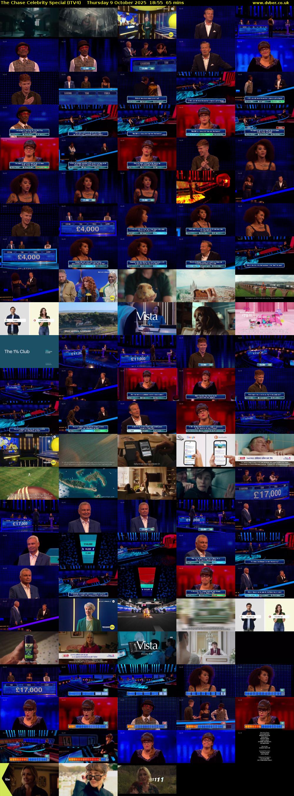 The Chase Celebrity Special (ITV4) Thursday 9 October 2025 18:55 - 20:00