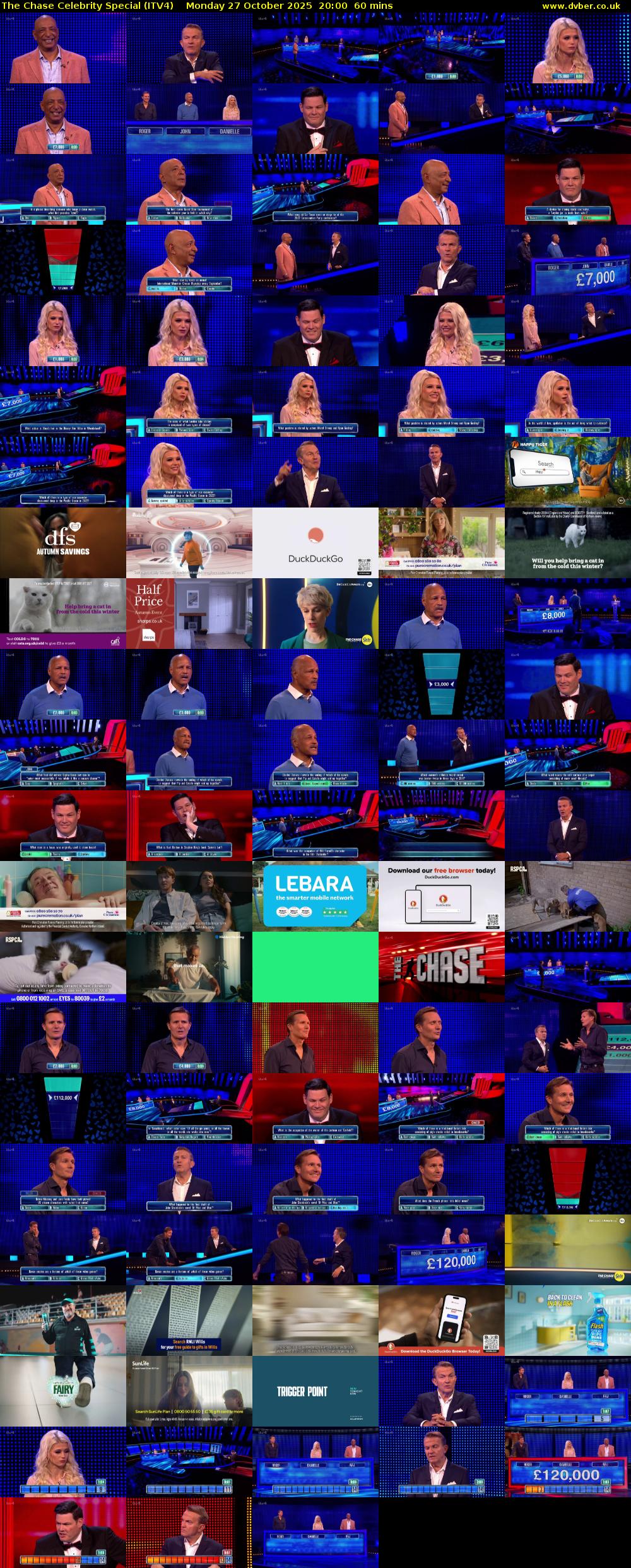 The Chase Celebrity Special (ITV4) Monday 27 October 2025 20:00 - 21:00