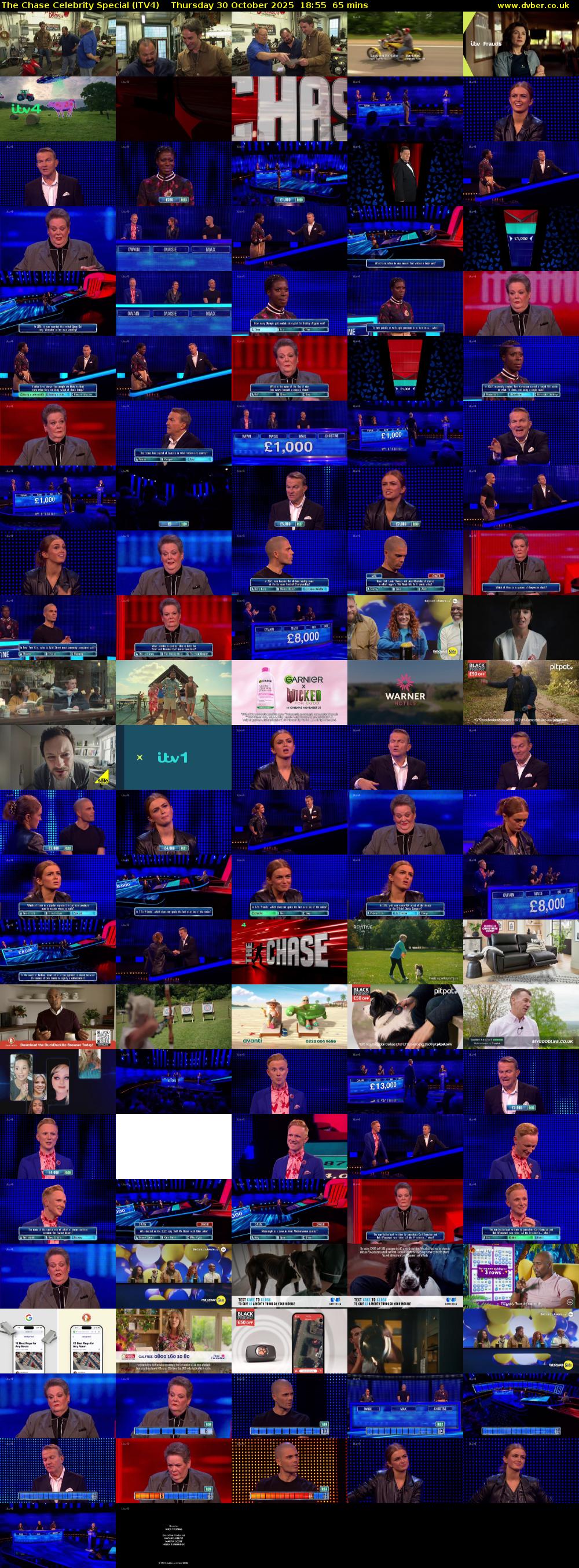 The Chase Celebrity Special (ITV4) Thursday 30 October 2025 18:55 - 20:00