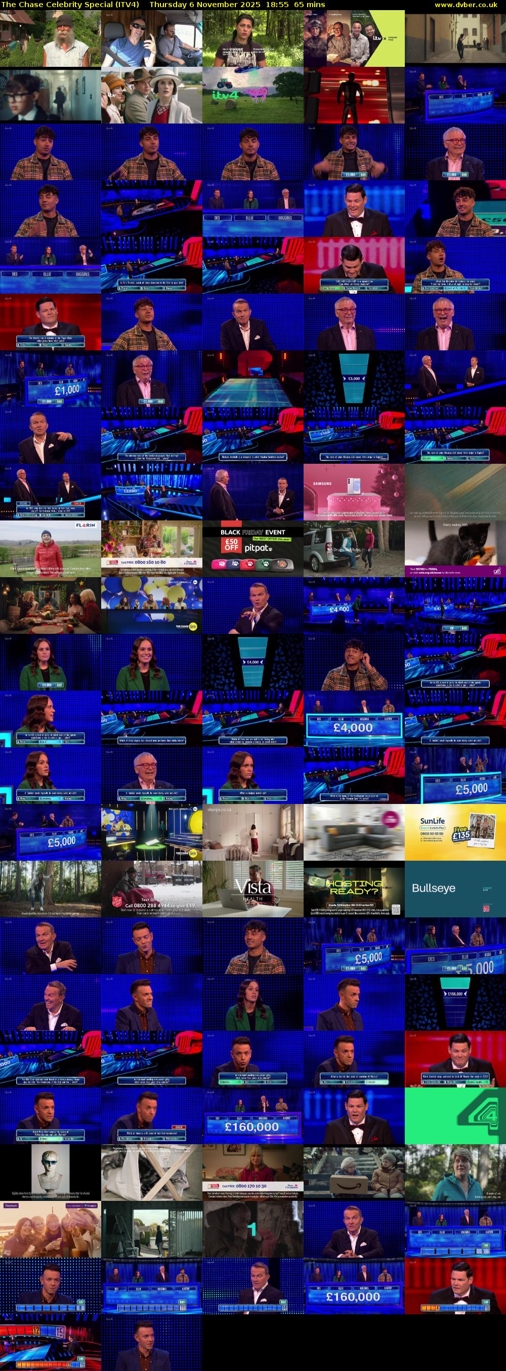 The Chase Celebrity Special (ITV4) Thursday 6 November 2025 18:55 - 20:00