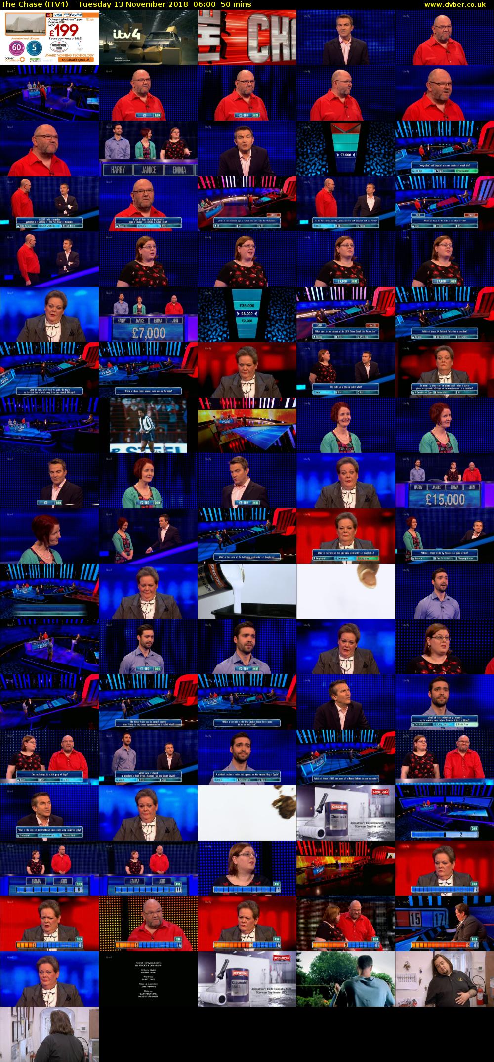 The Chase (ITV4) Tuesday 13 November 2018 06:00 - 06:50