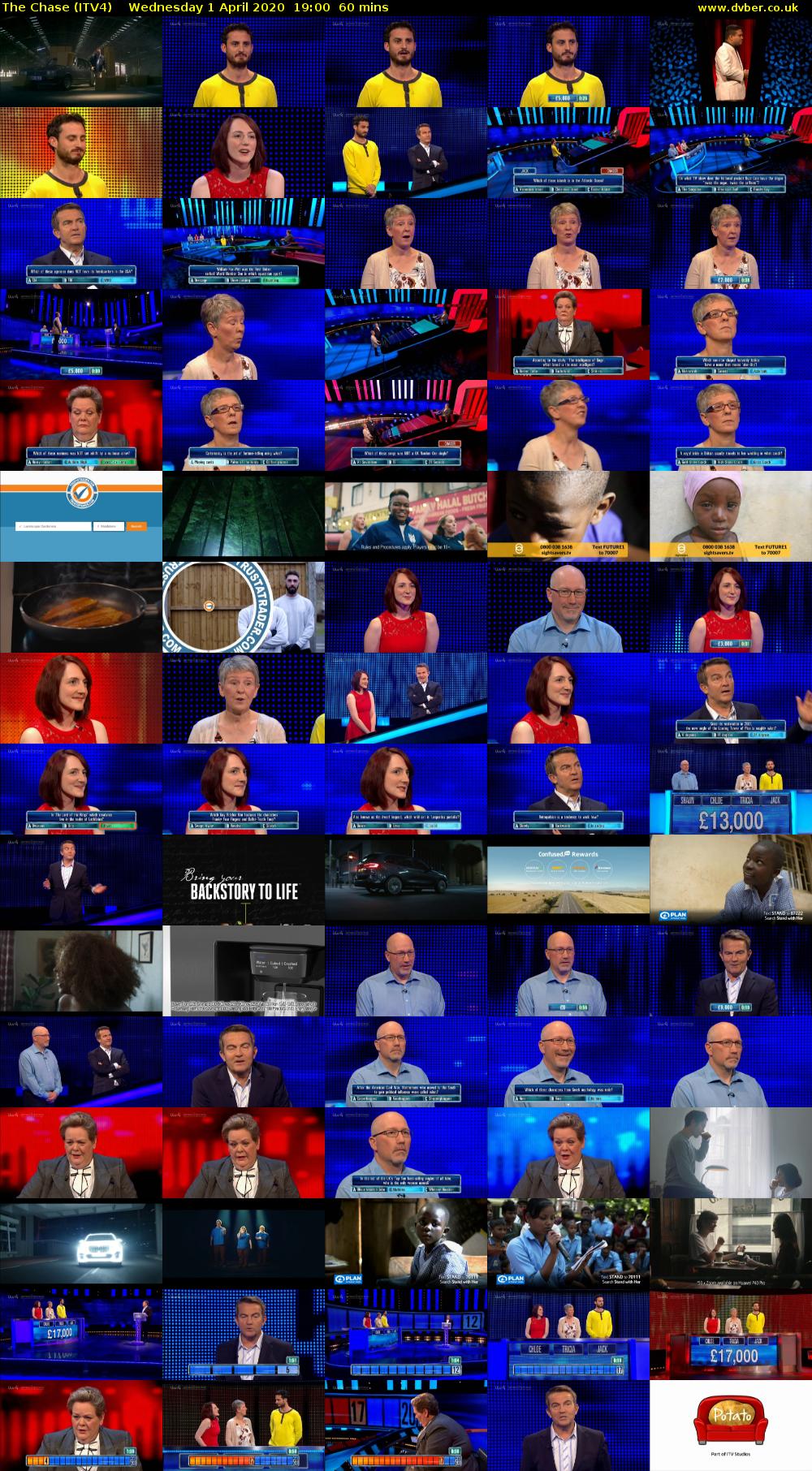 The Chase (ITV4) Wednesday 1 April 2020 19:00 - 20:00
