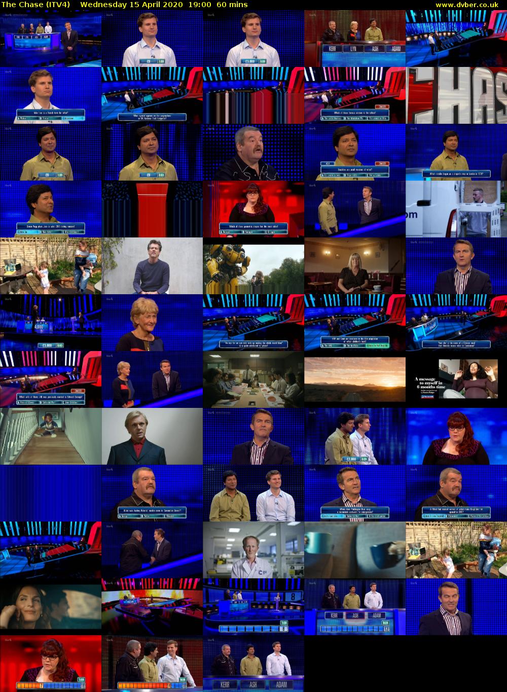The Chase (ITV4) Wednesday 15 April 2020 19:00 - 20:00