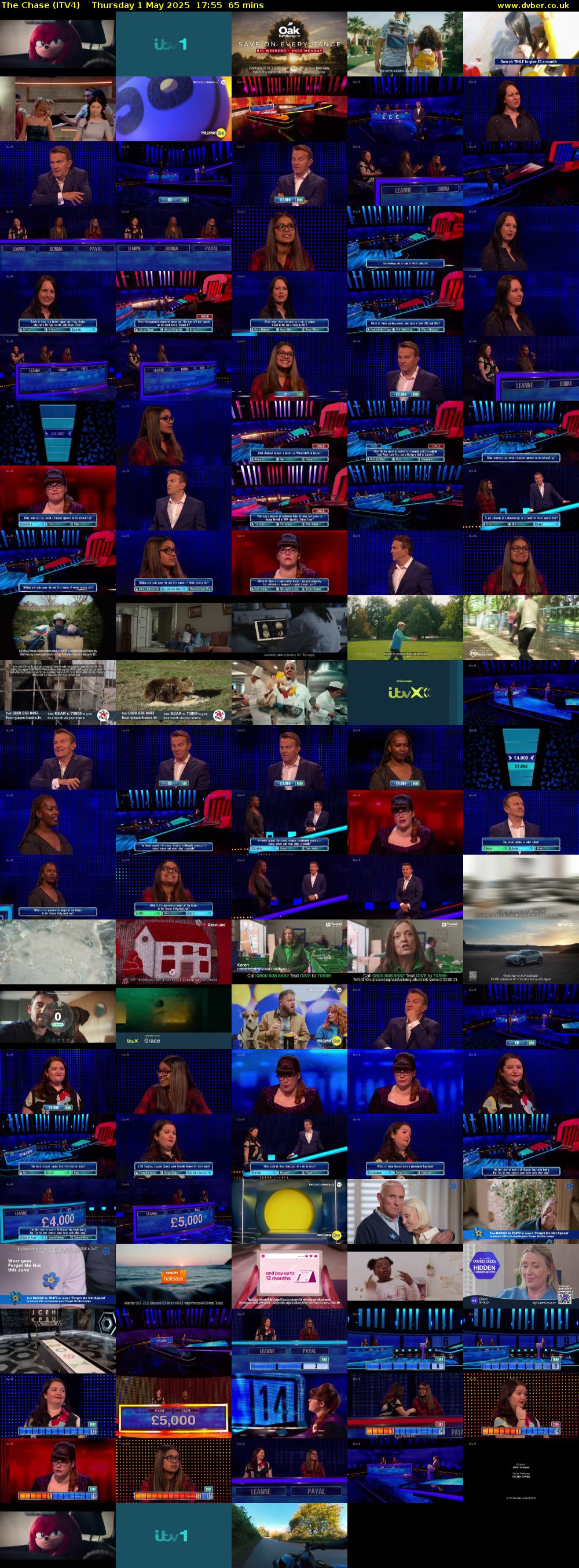 The Chase (ITV4) Thursday 1 May 2025 17:55 - 19:00