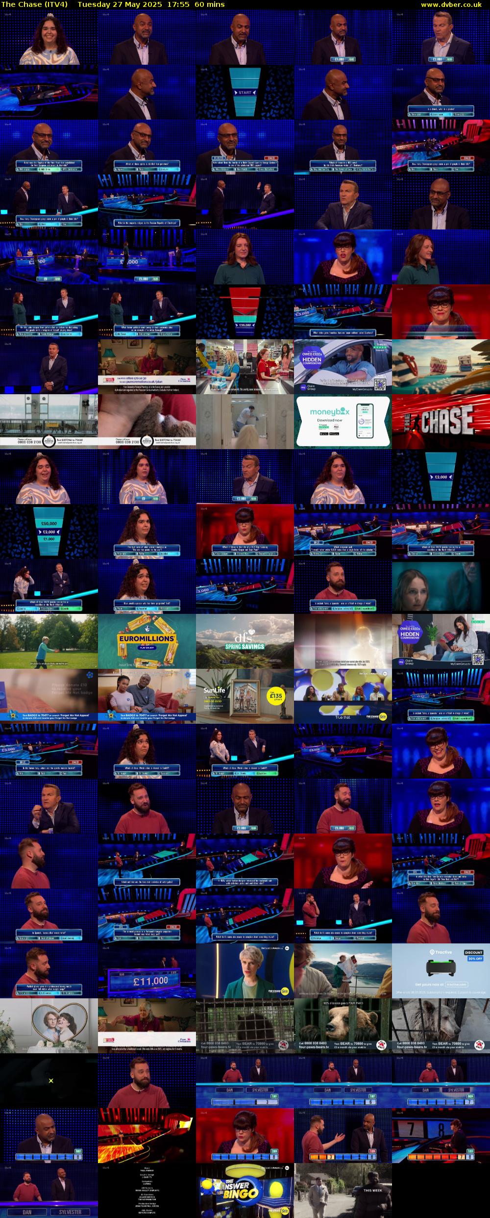 The Chase (ITV4) Tuesday 27 May 2025 17:55 - 18:55