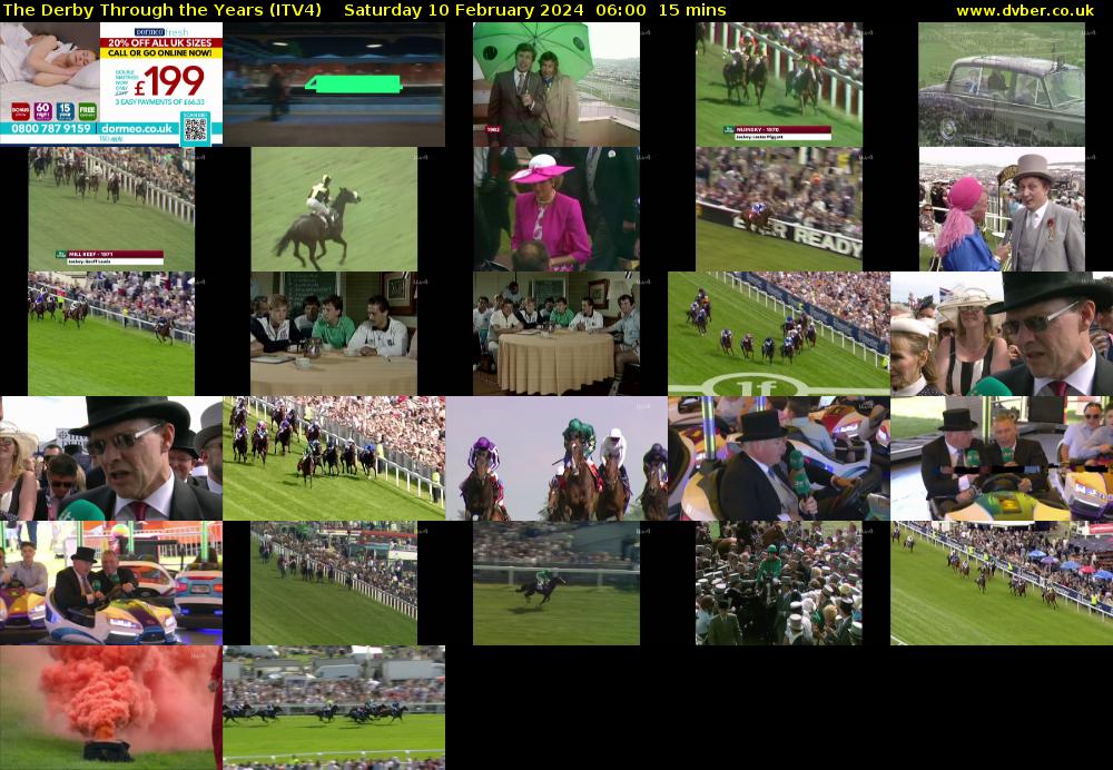 The Derby Through the Years (ITV4) Saturday 10 February 2024 06:00 - 06:15