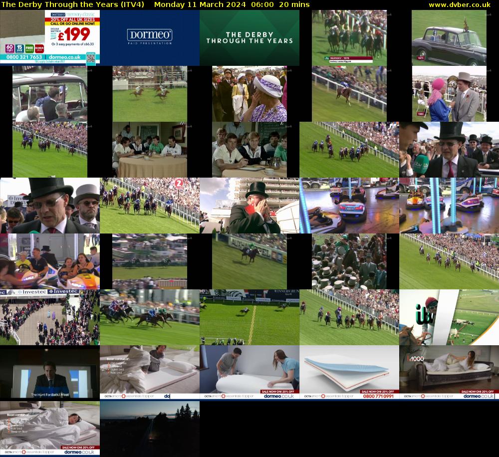 The Derby Through the Years (ITV4) Monday 11 March 2024 06:00 - 06:20