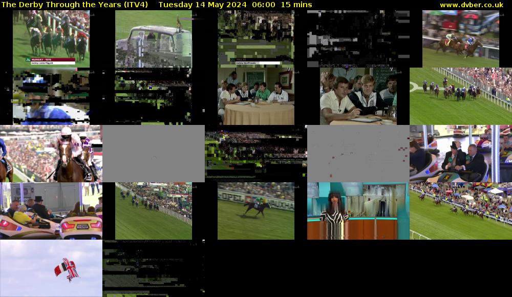 The Derby Through the Years (ITV4) Tuesday 14 May 2024 06:00 - 06:15