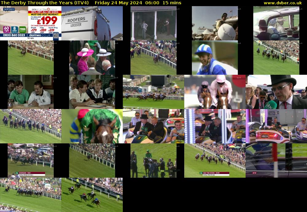 The Derby Through the Years (ITV4) Friday 24 May 2024 06:00 - 06:15