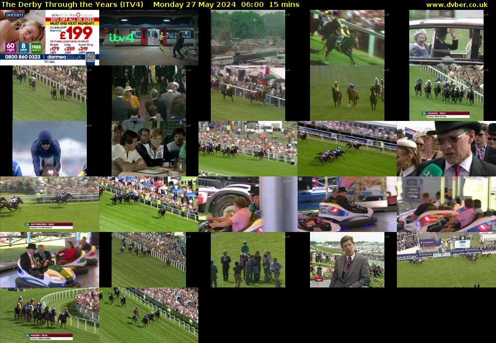 The Derby Through the Years (ITV4) Monday 27 May 2024 06:00 - 06:15