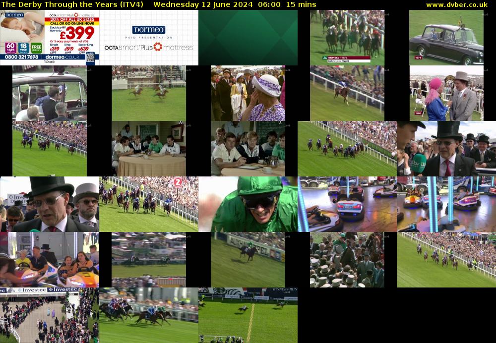 The Derby Through the Years (ITV4) Wednesday 12 June 2024 06:00 - 06:15