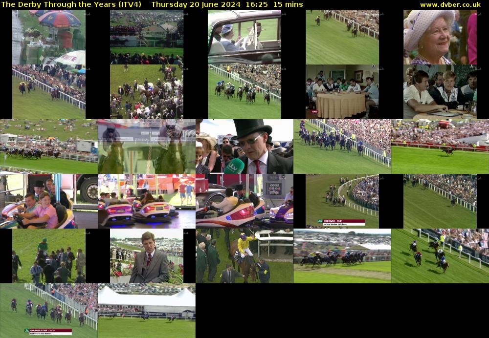 The Derby Through the Years (ITV4) Thursday 20 June 2024 16:25 - 16:40