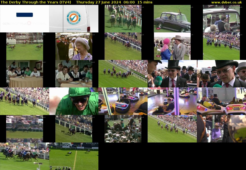 The Derby Through the Years (ITV4) Thursday 27 June 2024 06:00 - 06:15