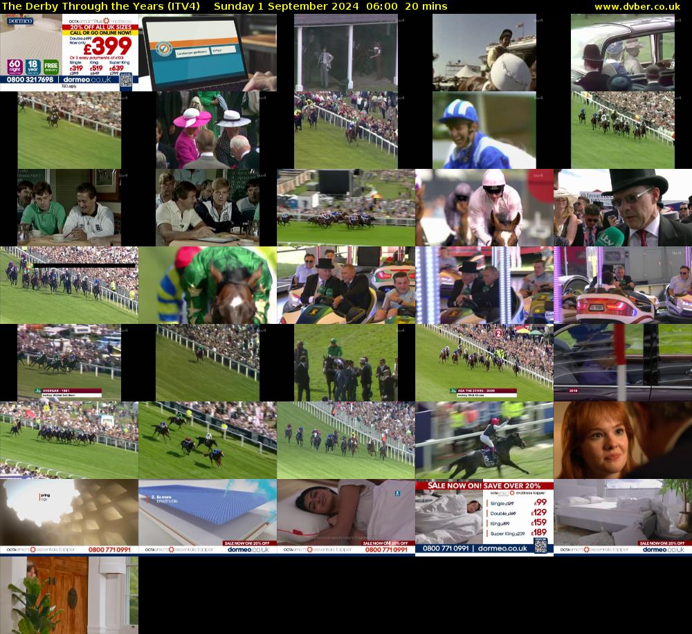The Derby Through the Years (ITV4) Sunday 1 September 2024 06:00 - 06:20