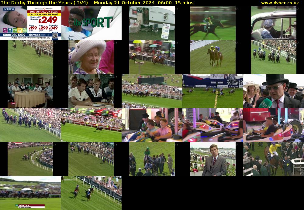 The Derby Through the Years (ITV4) Monday 21 October 2024 06:00 - 06:15