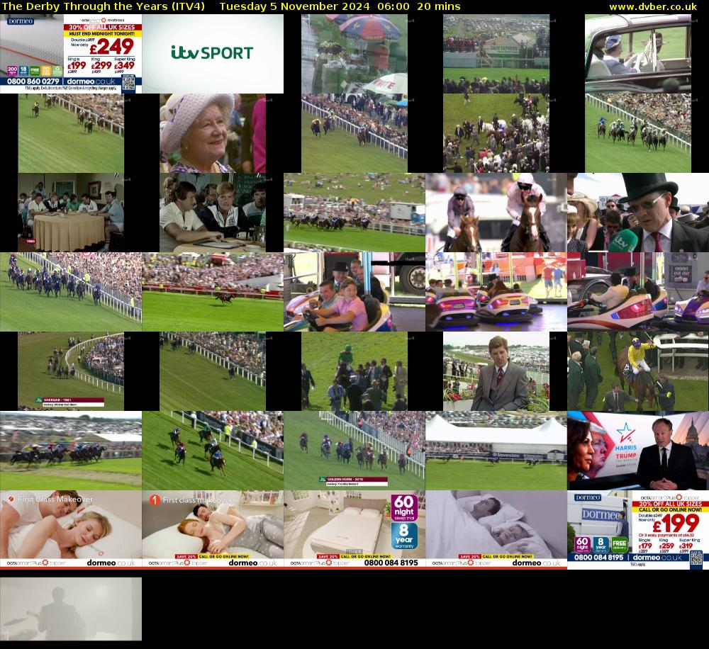 The Derby Through the Years (ITV4) Tuesday 5 November 2024 06:00 - 06:20
