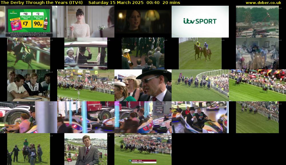 The Derby Through the Years (ITV4) Saturday 15 March 2025 00:40 - 01:00