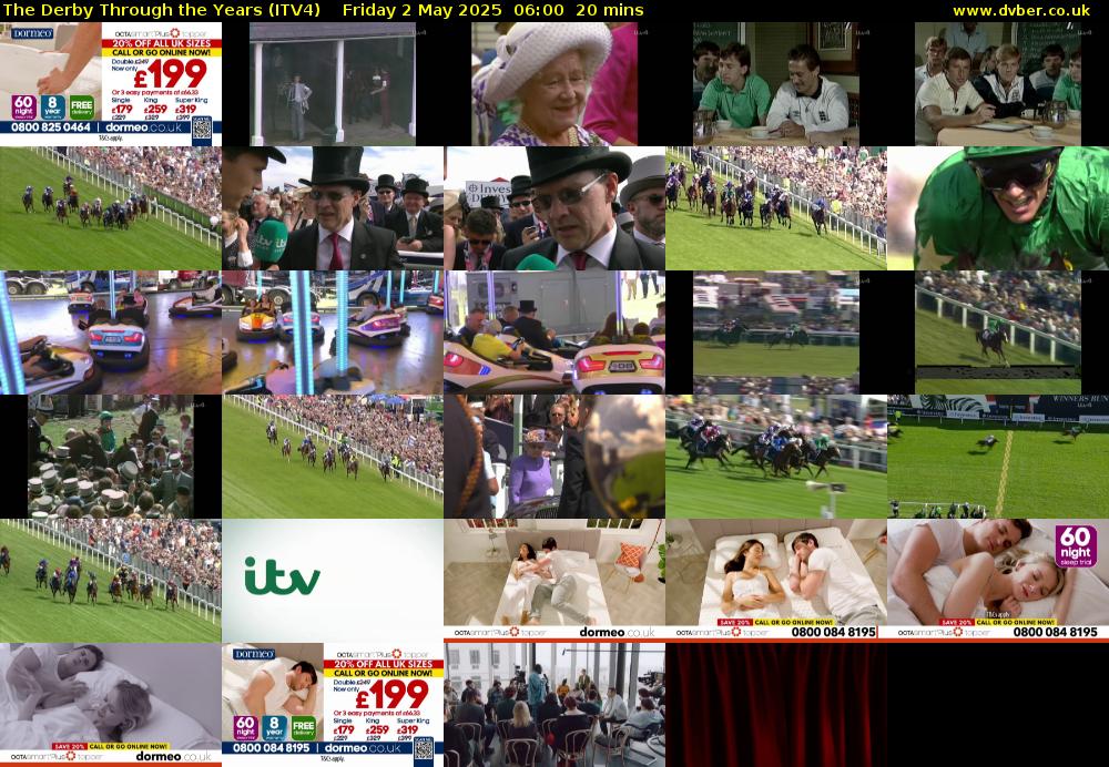 The Derby Through the Years (ITV4) Friday 2 May 2025 06:00 - 06:20
