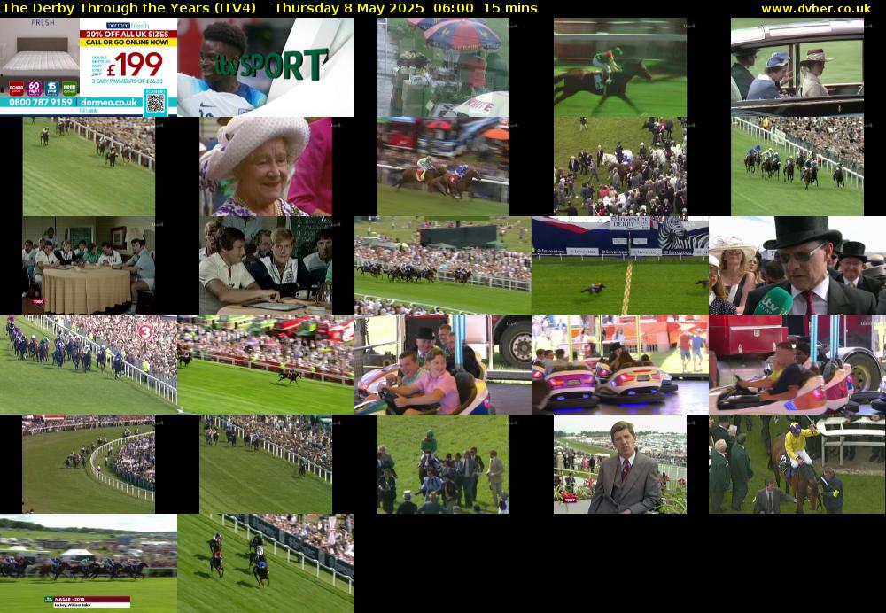 The Derby Through the Years (ITV4) Thursday 8 May 2025 06:00 - 06:15