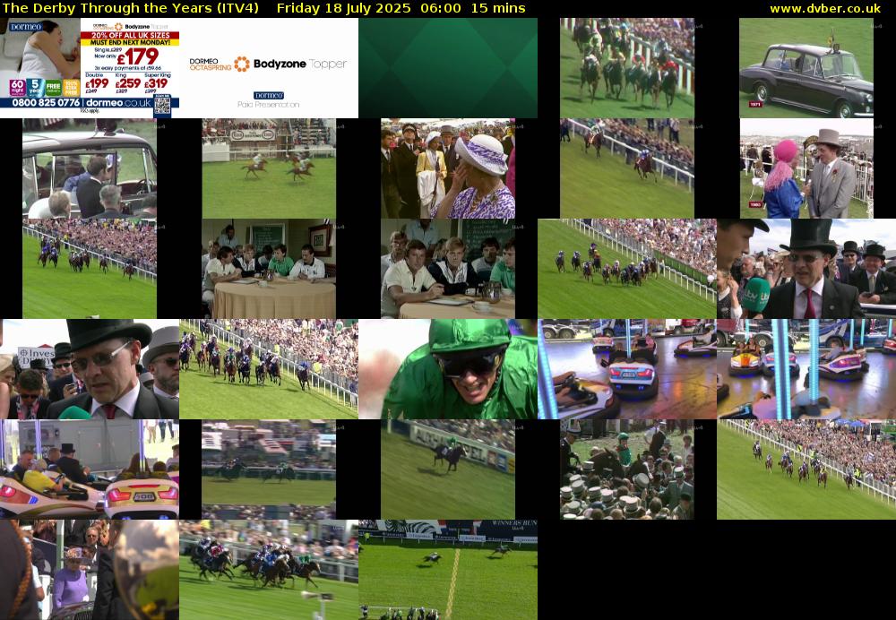 The Derby Through the Years (ITV4) Friday 18 July 2025 06:00 - 06:15