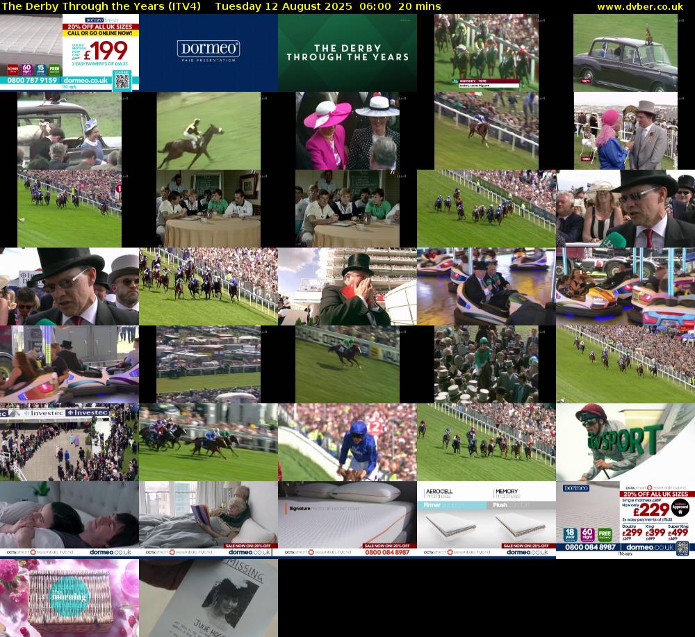 The Derby Through the Years (ITV4) Tuesday 12 August 2025 06:00 - 06:20