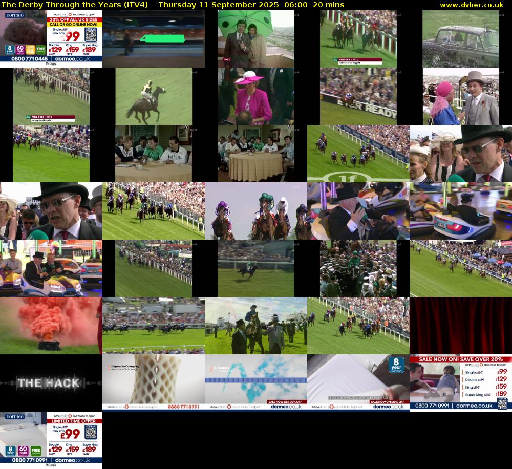 The Derby Through the Years (ITV4) Thursday 11 September 2025 06:00 - 06:20